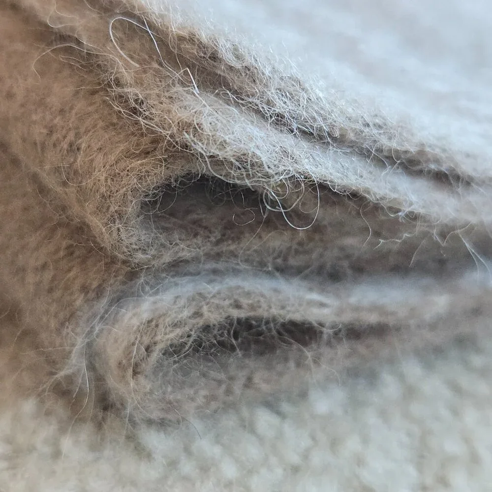 NWOT Everlane Patterned Alpaca Scarf in Wheat Taupe Tan